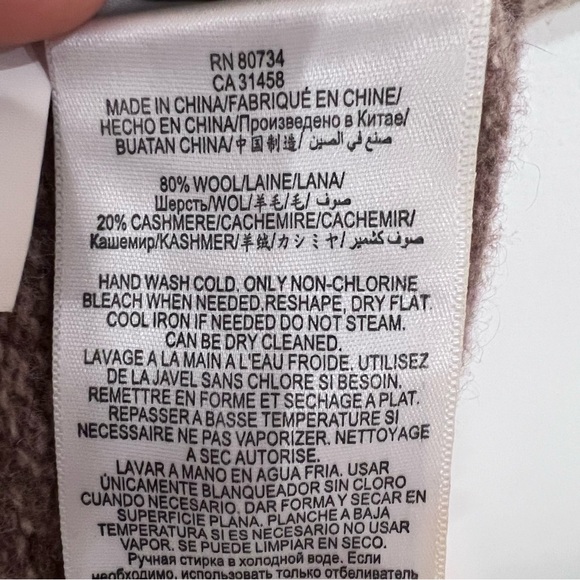 BCBGMaxAzria Elinor Cowl Neck Cashmere Wool Blend Sleeveless Tunic Sweater, M/L - Picture 11 of 12